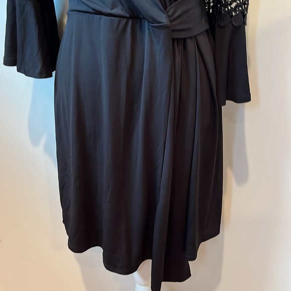 Notations Black Long Sleeve Dress with Lace Accents - Picture 3 of 6